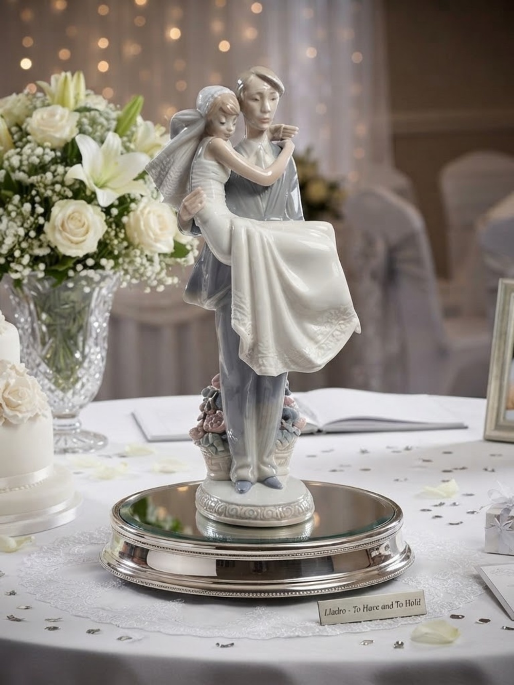 Lladro Figurine #5282 Over the Threshold - Wedding Couple/Bride & Groom 10.25"